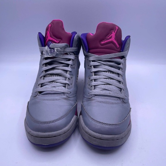 Nike Jordan Retro 5 Cement Grey Pink Shoes Athletic Womens Size 8.5 Kids Youth 7 - Picture 3 of 9